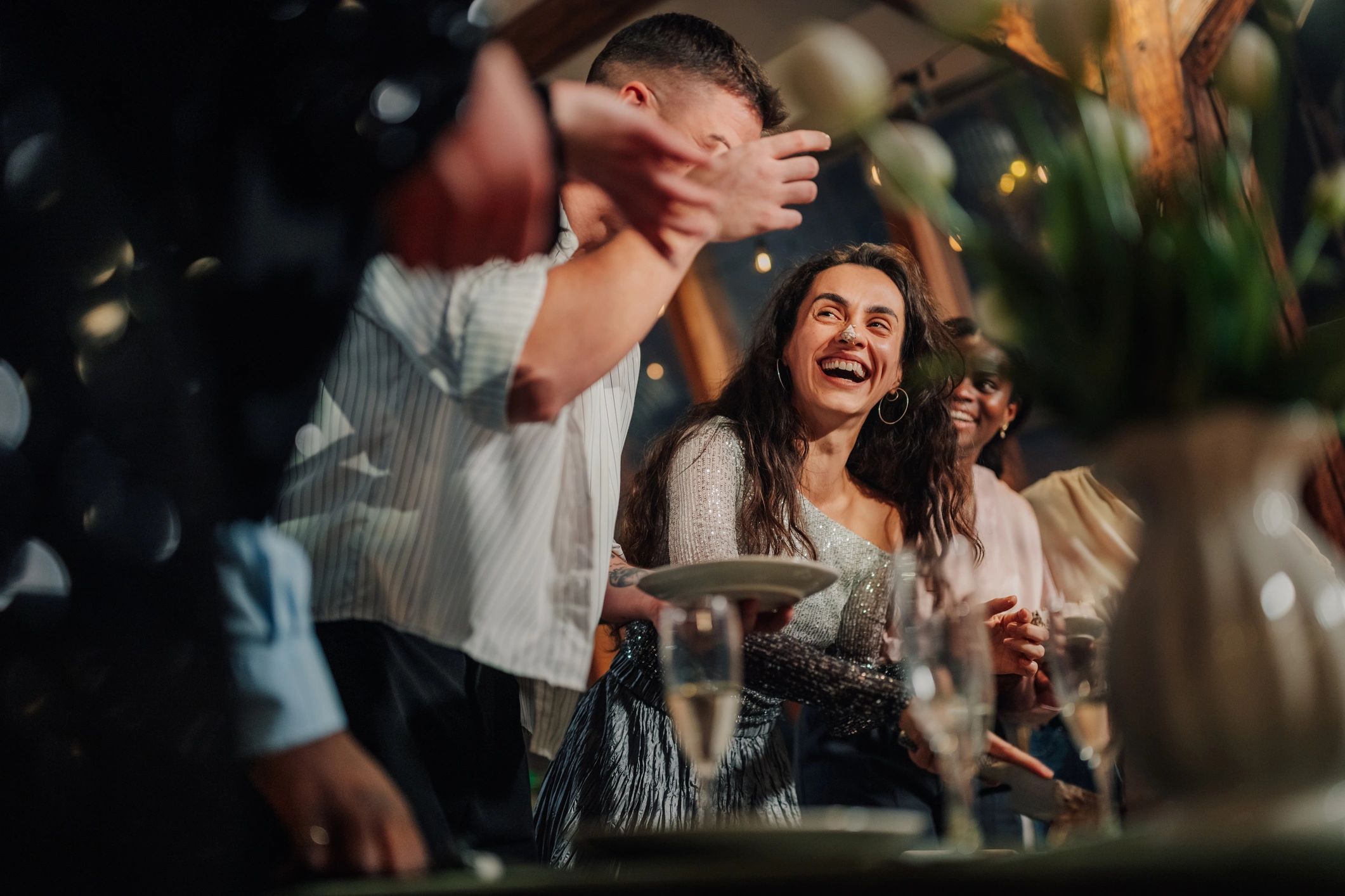 Woman enjoying a lively social dance gathering